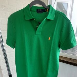 Ralph Lauren Green Polo Shirt with Yellow Pony Logo